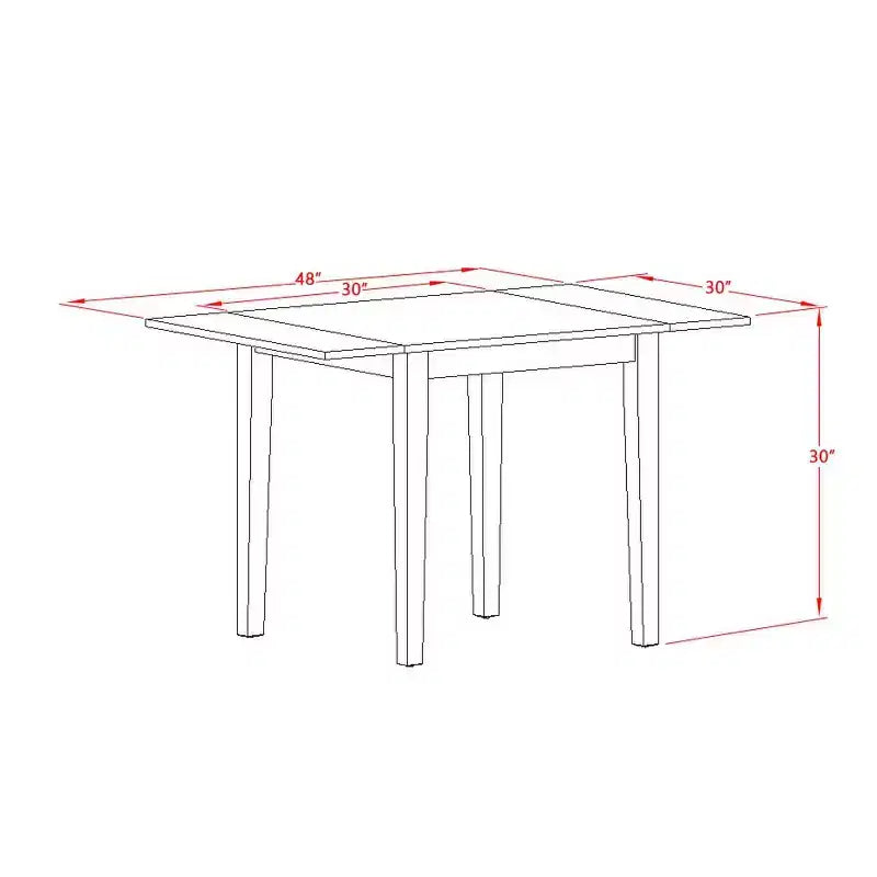 HomeStock Set da Pranzo Rettangolare da 5 Pezzi con Piano in Legno Massello Finitura Mogano con Ribalte - Posti a Sedere per 4
