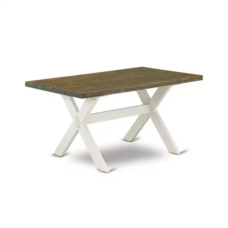 HomeStock Tavolo da pranzo in legno massello con finitura anticata Jacobean a 5 pezzi con 4 sedie Parson