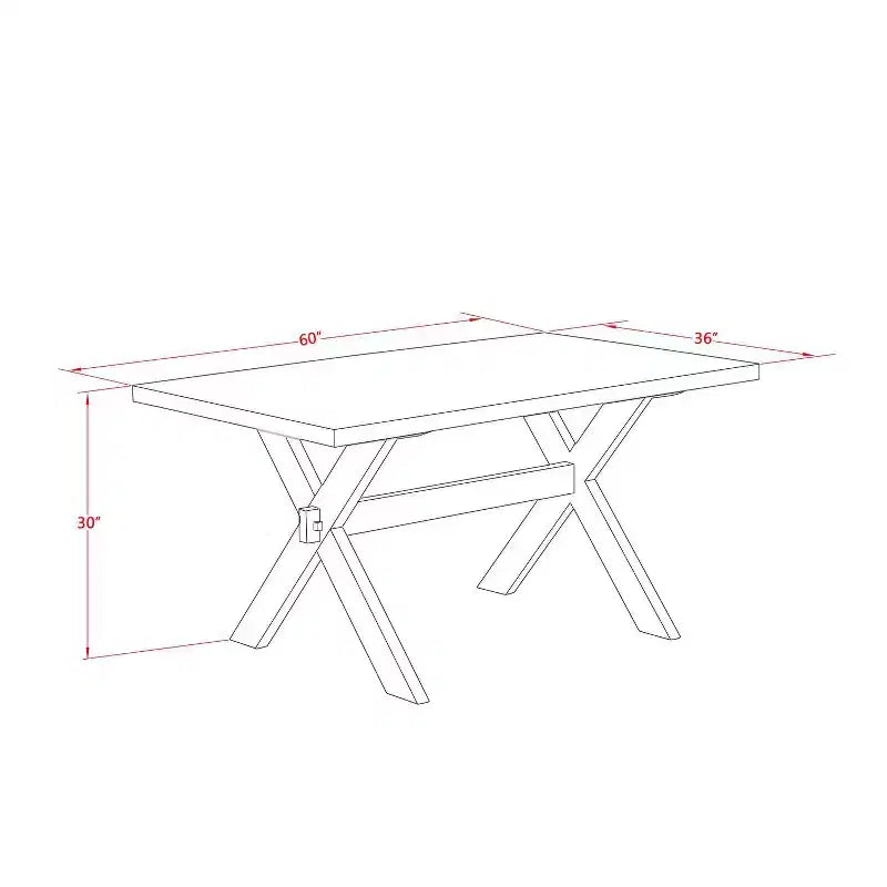 HomeStock Tavolo da pranzo in legno massello con finitura anticata Jacobean a 5 pezzi con 4 sedie Parson