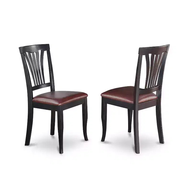 HomeStock Set da Pranzo 3 Pezzi con Finitura Nera e Piano in Legno Massello - 4 Posti a Sedere