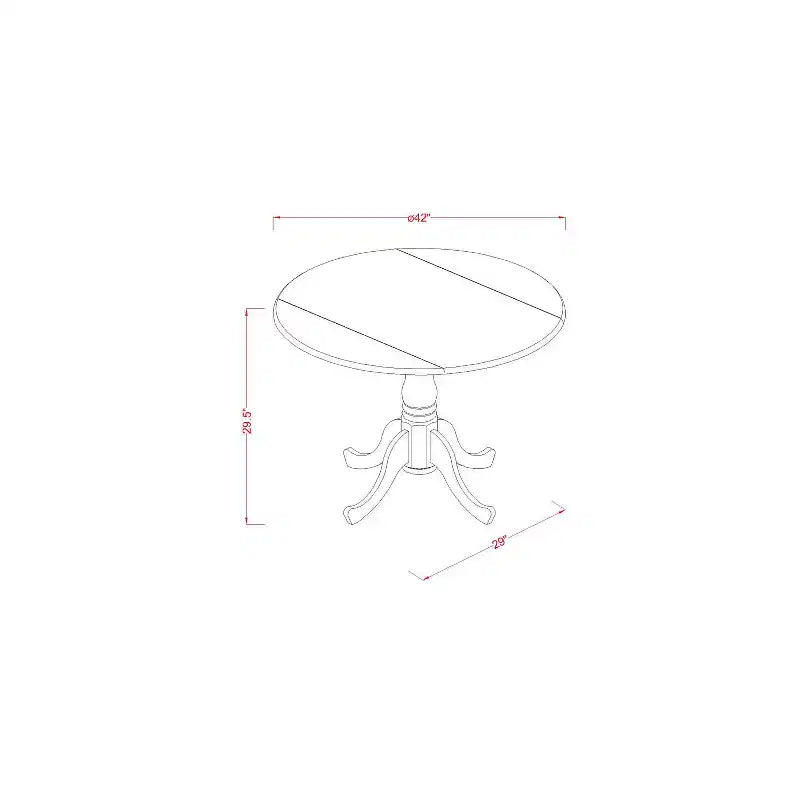 Set da pranzo rotondo - tavolo e 4 sedie, 42 pollici, design barocco, set dinette da cucina, tavolo elegante per riunioni