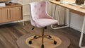VINGLI Velvet Armless Home Office Desk Chair,Cute Upholstered Vanity/Makeup Chair with Back for Bedroom&for Women/Girls
