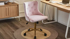 VINGLI Velvet Armless Home Office Desk Chair,Cute Upholstered Vanity/Makeup Chair with Back for Bedroom&for Women/Girls