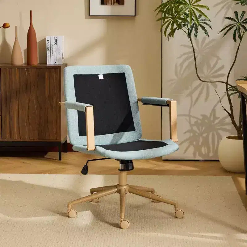 Poltrona imbottita moderna Karl - Sedia ergonomica da ufficio con altezza regolabile, ruote girevoli a 360°, sedia da trucco e accentata