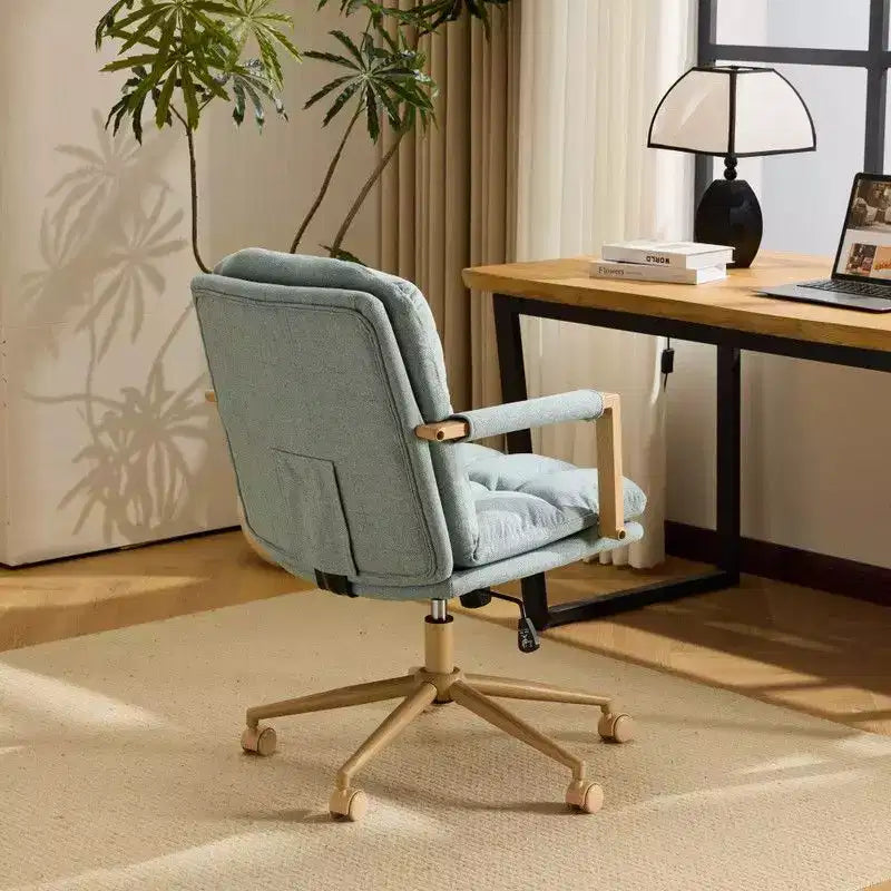 Poltrona imbottita moderna Karl - Sedia ergonomica da ufficio con altezza regolabile, ruote girevoli a 360°, sedia da trucco e accentata