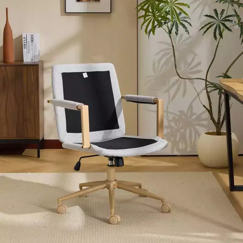 Poltrona imbottita moderna Karl - Sedia ergonomica da ufficio con altezza regolabile, ruote girevoli a 360°, sedia da trucco e accentata