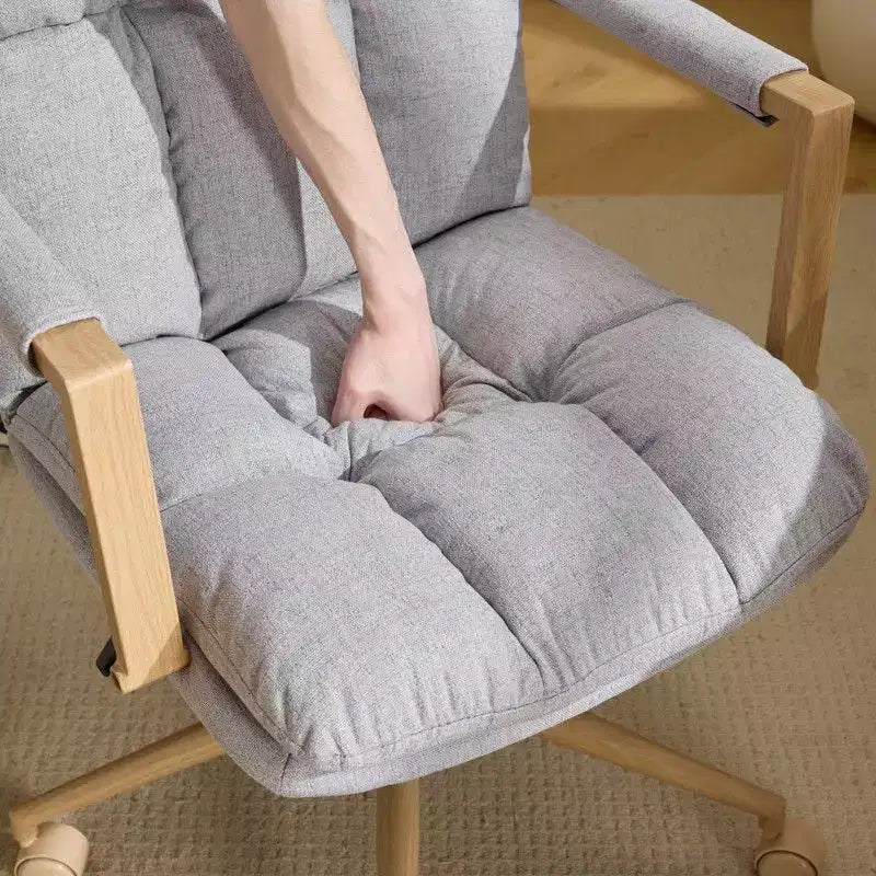 Poltrona imbottita moderna Karl - Sedia ergonomica da ufficio con altezza regolabile, ruote girevoli a 360°, sedia da trucco e accentata