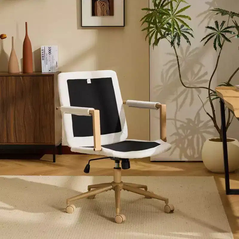Poltrona imbottita moderna Karl - Sedia ergonomica da ufficio con altezza regolabile, ruote girevoli a 360°, sedia da trucco e accentata