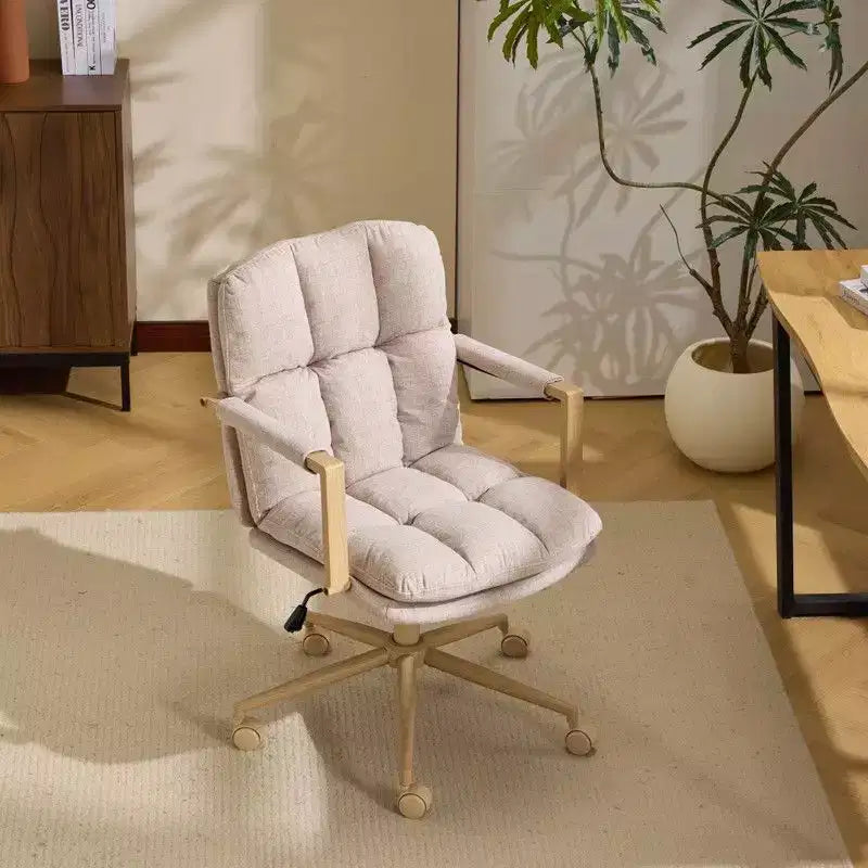 Poltrona imbottita moderna Karl - Sedia ergonomica da ufficio con altezza regolabile, ruote girevoli a 360°, sedia da trucco e accentata