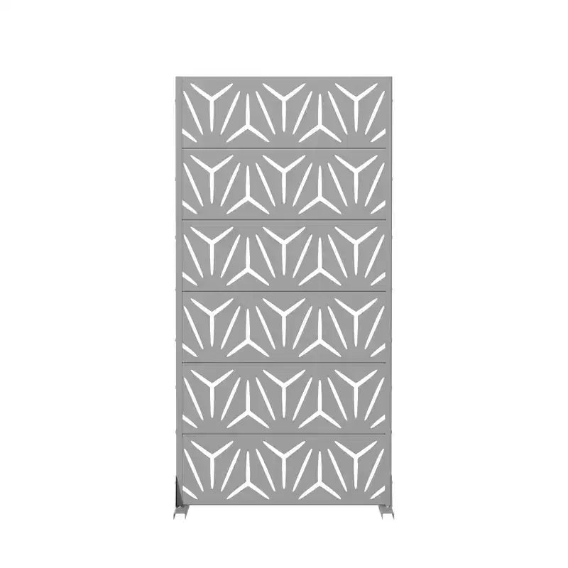 MAYEERTY Star 01 Divisorio in acciaio zincato grigio, 72x35x16, schermo per privacy da patio domestico da 6 pezzi