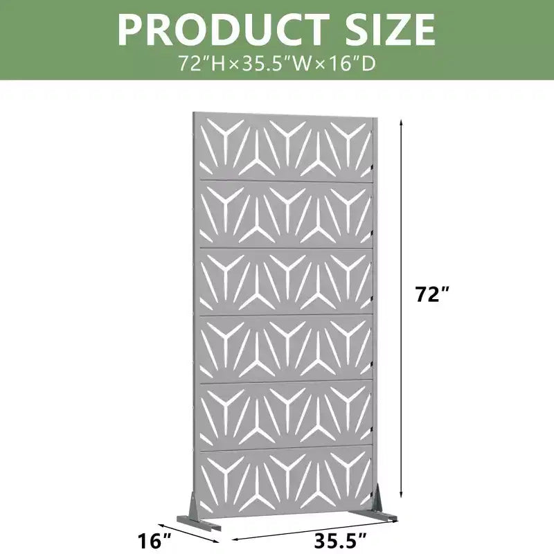 MAYEERTY Star 01 Divisorio in acciaio zincato grigio, 72x35x16, schermo per privacy da patio domestico da 6 pezzi
