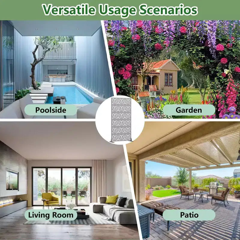 MAYEERTY Star 01 Divisorio in acciaio zincato grigio, 72x35x16, schermo per privacy da patio domestico da 6 pezzi