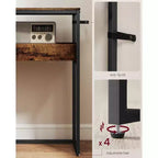 VASAGLE Tavolino da Ingresso a 2 Livelli, Tavolino Console Stretto, Scomparti Semi-Aperti, 23,9 x 100,1 x 80 cm