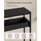 VASAGLE Tavolino da Ingresso a 2 Livelli, Tavolino Console Stretto, Scomparti Semi-Aperti, 23,9 x 100,1 x 80 cm