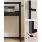 VASAGLE Tavolino da Ingresso a 2 Livelli, Tavolino Console Stretto, Scomparti Semi-Aperti, 23,9 x 100,1 x 80 cm