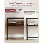 VASAGLE Tavolino da Ingresso a 2 Livelli, Tavolino Console Stretto, Scomparti Semi-Aperti, 23,9 x 100,1 x 80 cm