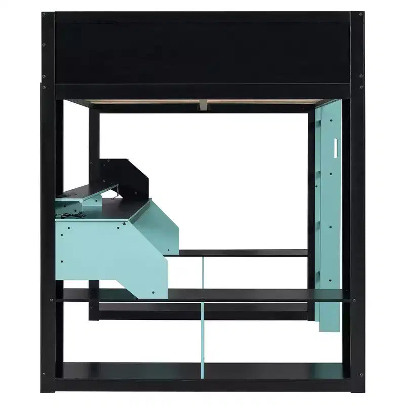 Letto a soppalco Whisen Full Wood con presa di corrente e porte USB/Type-C, gestione cavi integrata