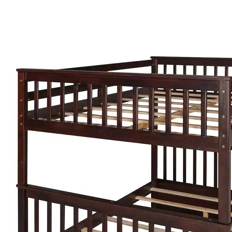Letto a castello e struttura letto Whisen a due piazze con scalette e due cassetti portaoggetti