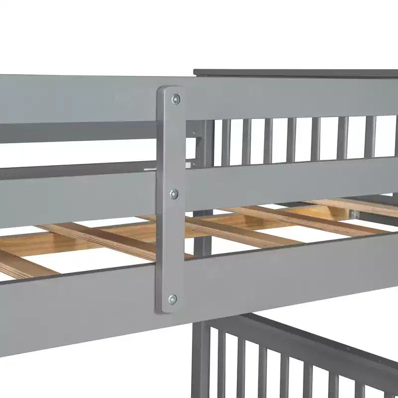 Letto a castello e struttura letto Whisen a due piazze con scalette e due cassetti portaoggetti