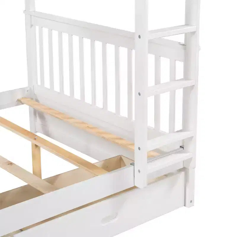 Letto a castello e struttura letto Whisen a due piazze con scalette e due cassetti portaoggetti